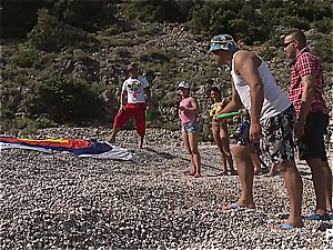 ultra-kinky group hookup tournament on the beach part 1